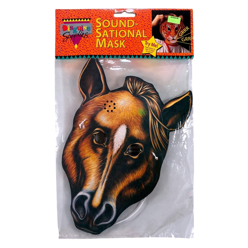 Vintage 1995 Disguise Supplies Sound-Sational Horse Mask Novelty 14051-14 NIP